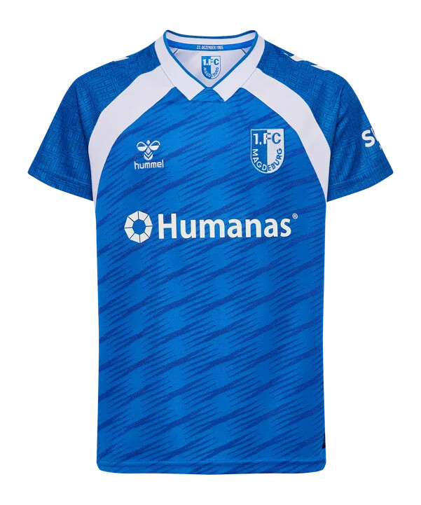 hummel 1. fc magdeburg hjemmebanetrøje 20252026 børn blå f7251