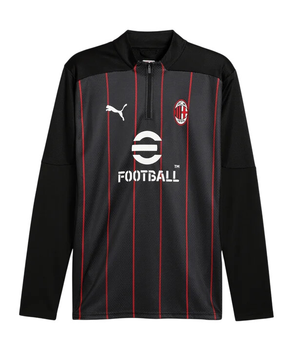puma ac milan 14 lynlås prematch sweatshirt 20242025 sort f07