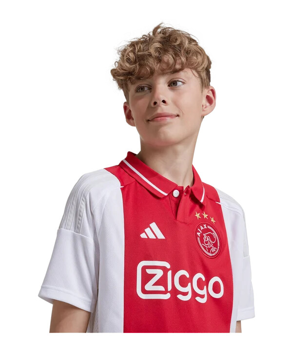 adidas ajax amsterdam hjemmebanetrøje 202425 børn hvid