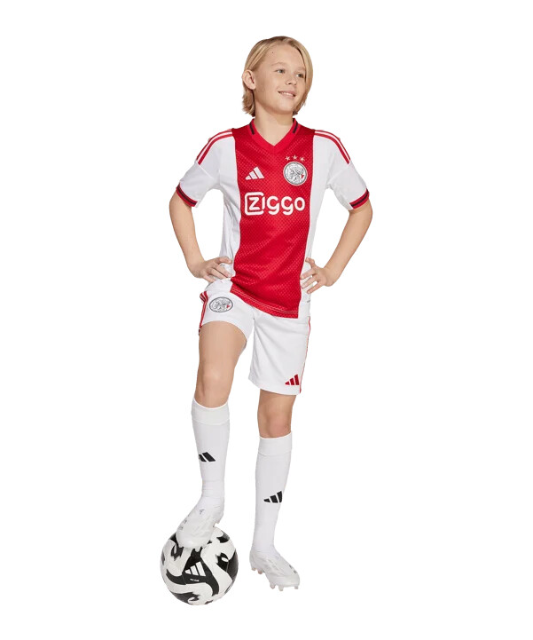 adidas ajax amsterdam shorts hjemmebane 202526 børn hvid