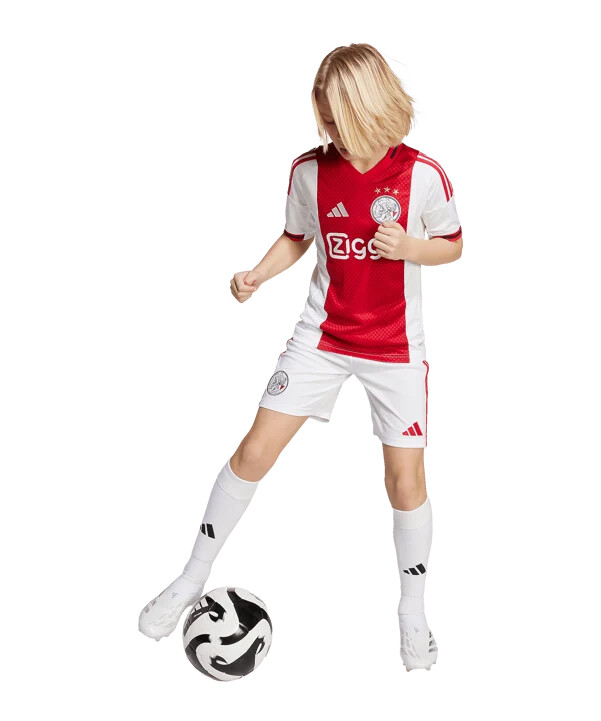 adidas ajax amsterdam hjemmebanetrøje 202526 børn hvid