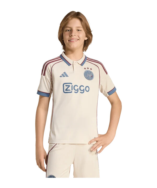 adidas ajax amsterdam trøje 3. 20252026 børn beige