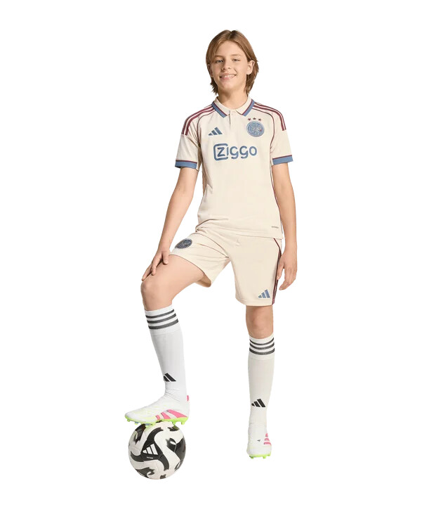 adidas ajax amsterdam trøje 3. 20252026 børn beige