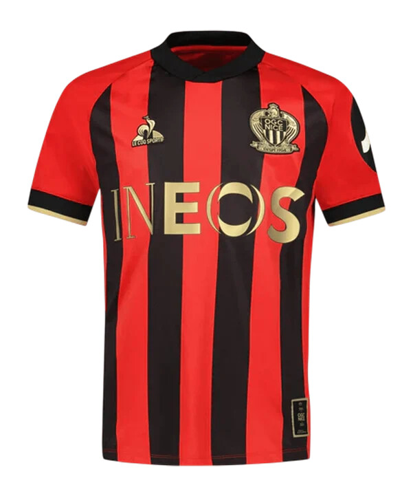 le coq sportif ogc lækker hjemmetrøje 20242025 børn rød