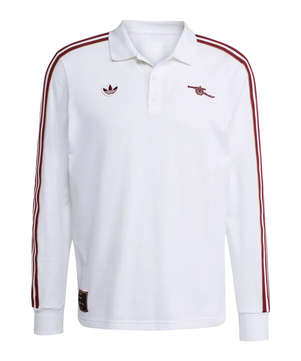 adidas fc arsenal london icon langærmet polo hvid