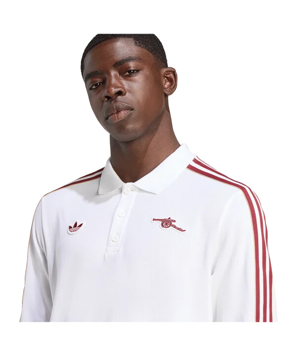 adidas fc arsenal london icon langærmet polo hvid
