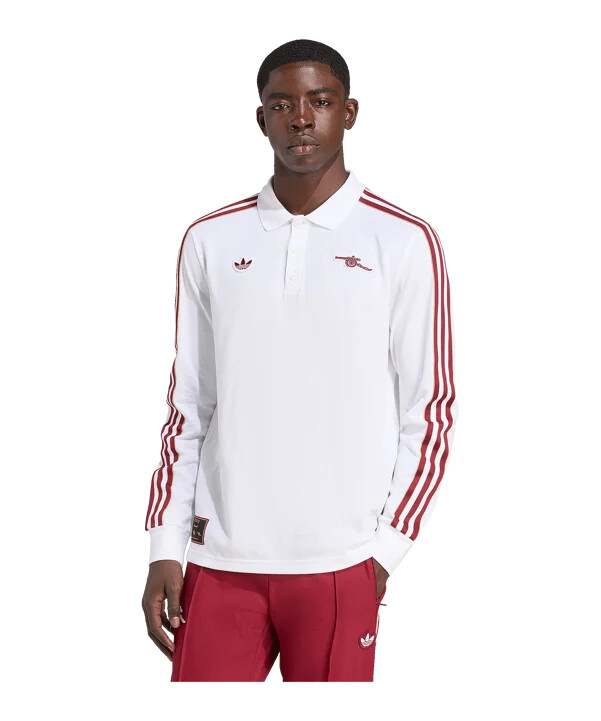 adidas fc arsenal london icon langærmet polo hvid