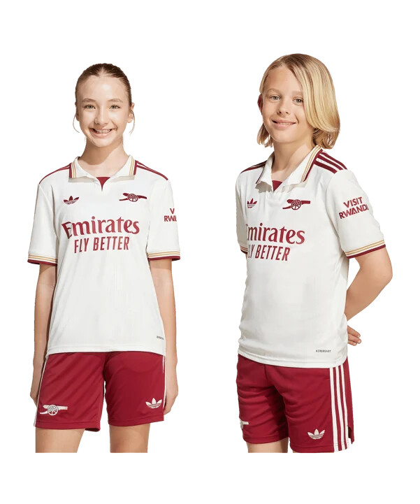 adidas fc arsenal london 3. trøje 20252026 børn hvid
