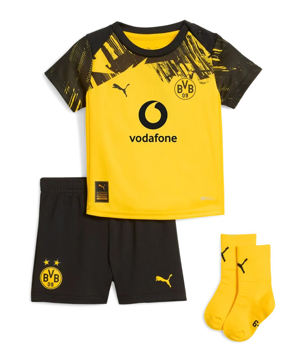 puma borussia dortmund hjemmebanetrøje 20252026 børn gul f01