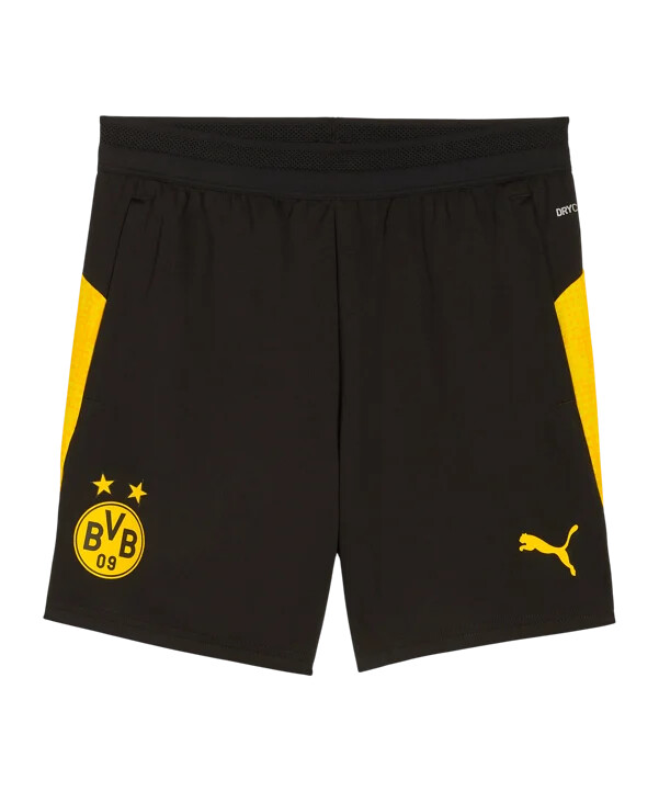 puma borussia dortmund træningsshorts børn med lommer sort f05