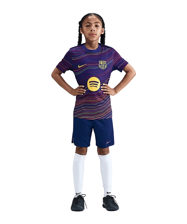 nike fc barcelona prematch shorts hjemmebane 202526 blå f456