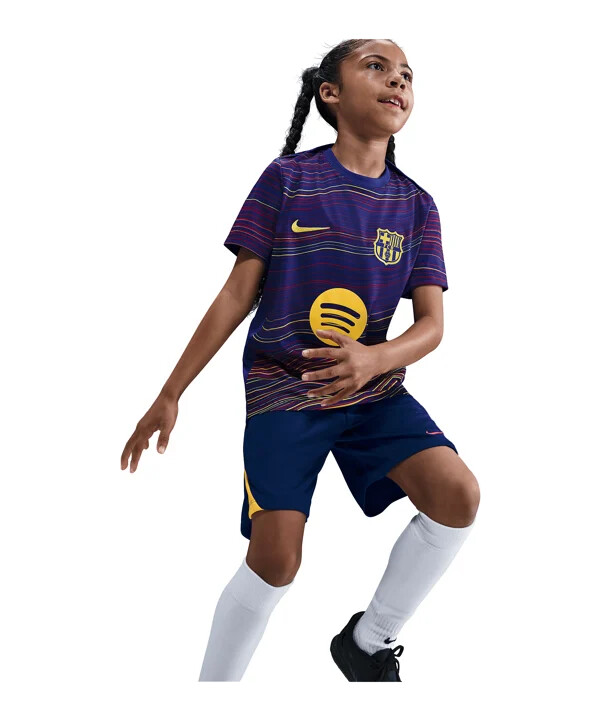 nike fc barcelona prematch shorts hjemmebane 202526 blå f456