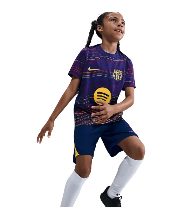 nike fc barcelona prematch shorts hjemme 202526 børn blå f456