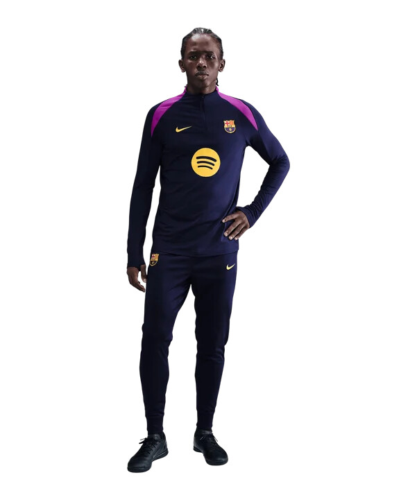 nike fc barcelona drill top sweatshirt mørkeblå f597
