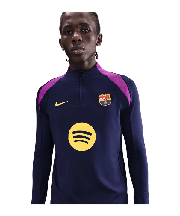 nike fc barcelona drill top sweatshirt mørkeblå f597