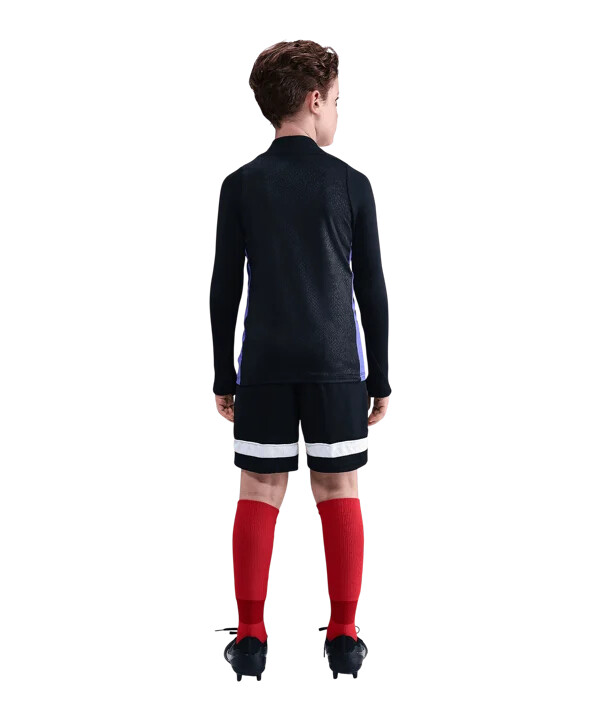 nike fc barcelona prematch t-shirt udebane 20252026 børn sort f011