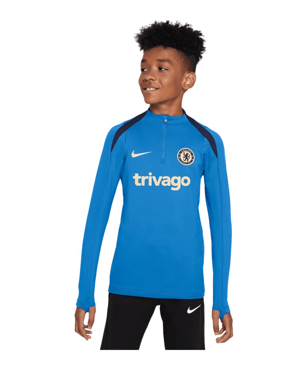 nike fc chelsea london drill top børn blå f436