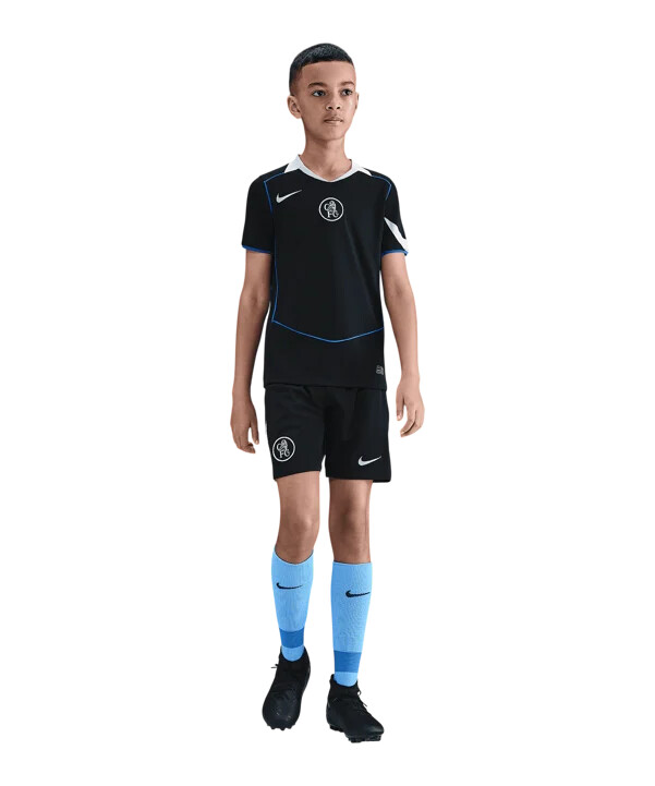 nike fc chelsea london 3. holdstrøje 20252026 børn sort f011