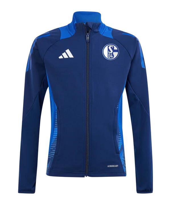 adidas fc schalke 04 børne træningsjakke mørkeblå