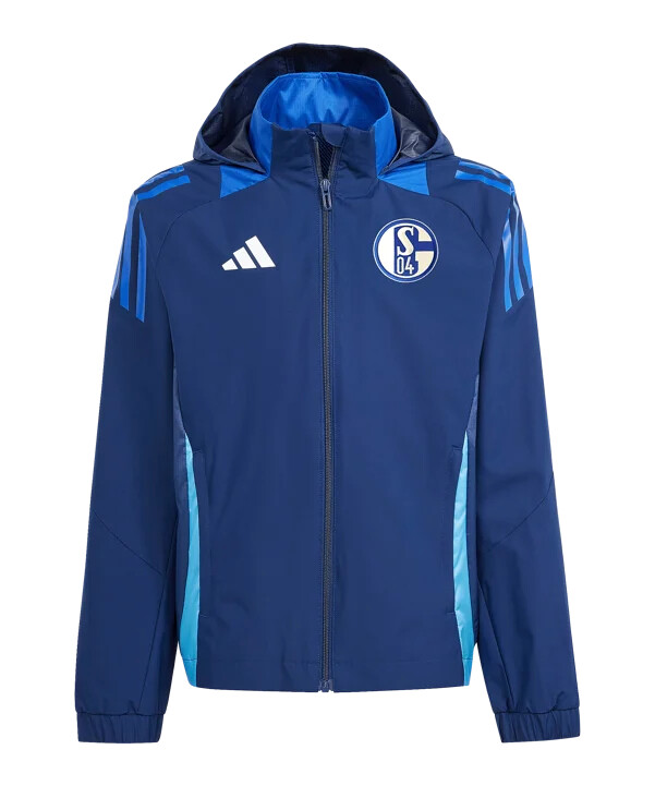 adidas fc schalke 04 all-weather jakke børn mørkeblå