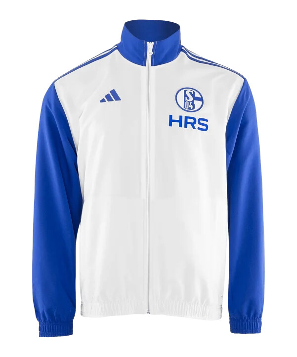 adidas fc schalke 04 anthem præsentationsjakke hvid