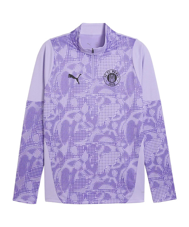 puma fc st. pauli træningssweatshirt med 14 lynlås lilla f10