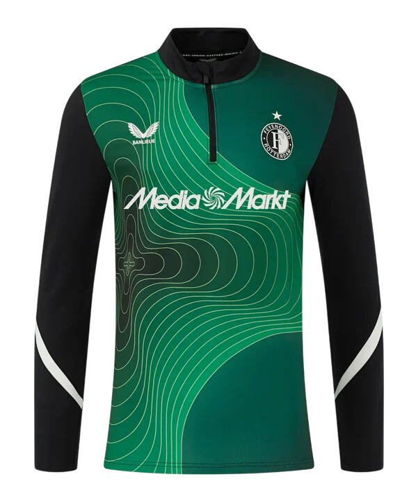 castore feyenoord rotterdam prematch-trøje 3. klasse 20242025 børn sort f011