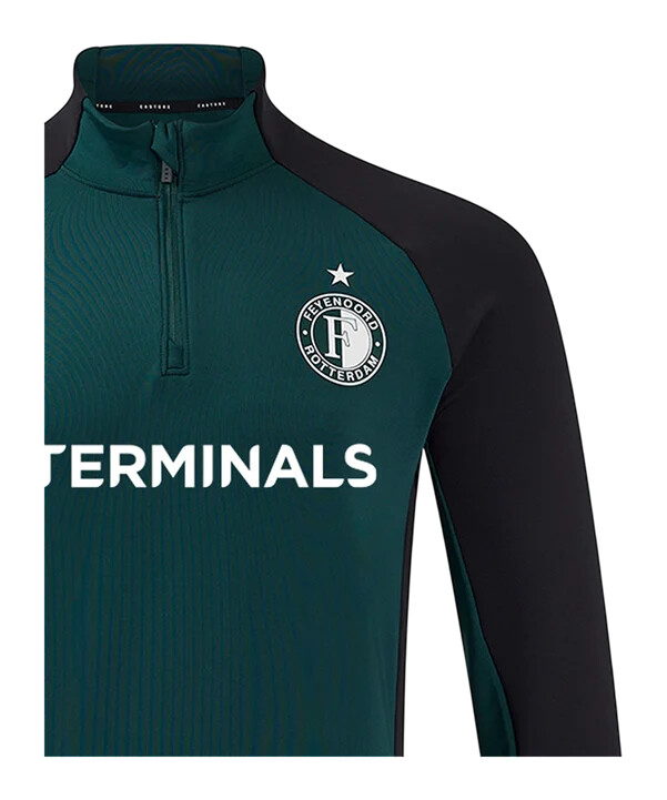 castore feyenoord rotterdam rise pro spillere 14 lynlås sweatshirt børn grøn f107