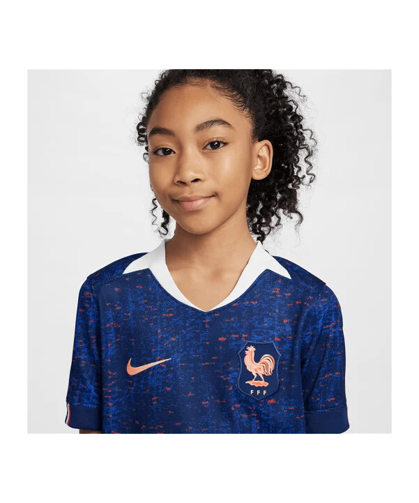 nike frankrig hjemmebanetrøje 2025 børn blå f492