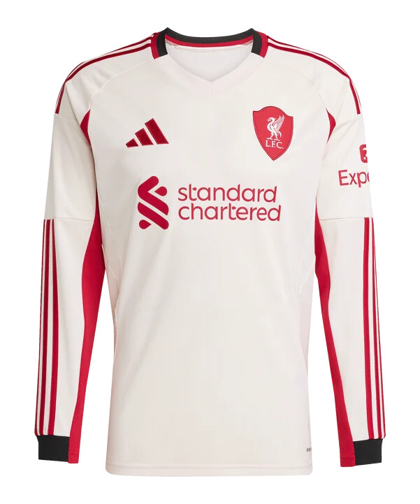 adidas fc liverpool langærmet udebanetrøje 202526 hvid