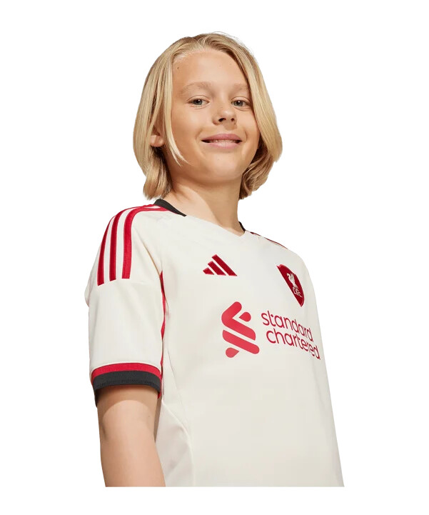 adidas fc liverpool udebanetrøje 202526 børn hvid