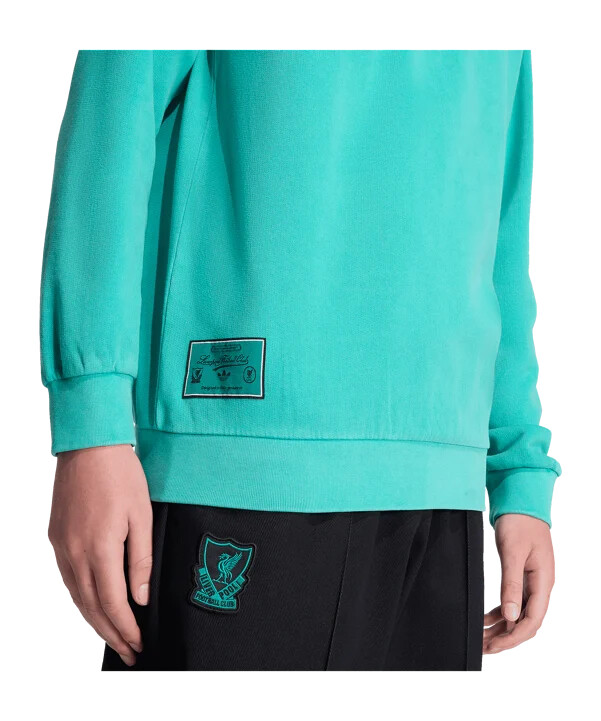 adidas fc liverpool icon sweatshirt med kort lynlås grøn