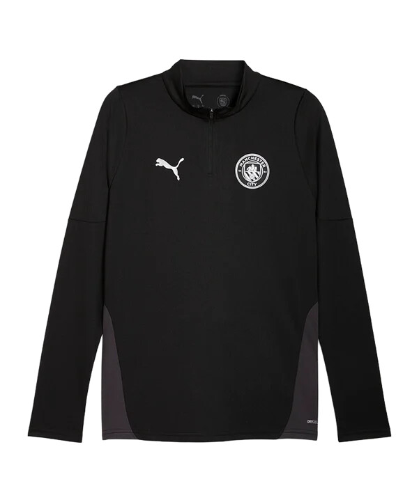 puma manchester city trænings-sweatshirt med 14 lynlås sort f14