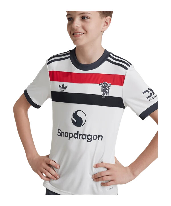 adidas originals manchester united 3. trøje 20242025 børn hvid