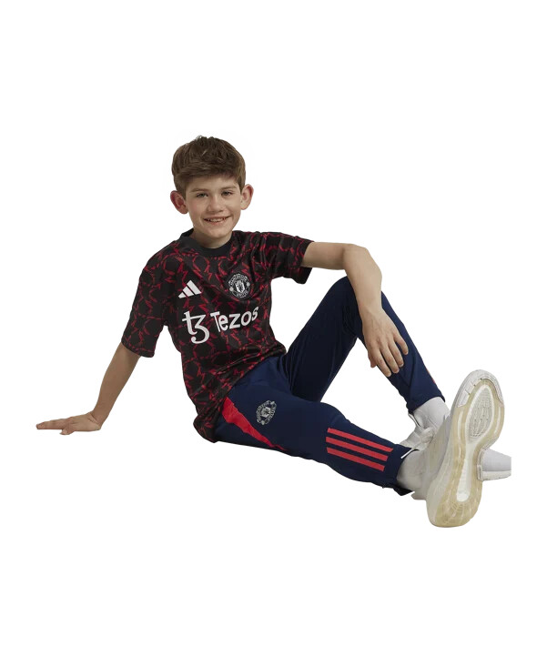 adidas manchester united prematch-trøje 202425 børn sort