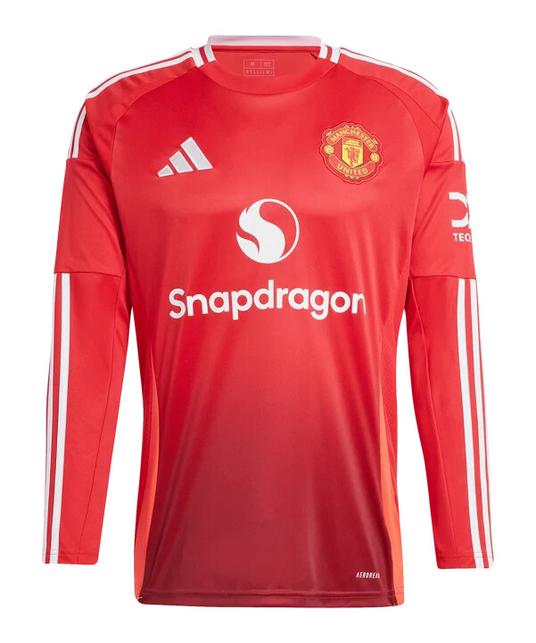 adidas manchester united langærmet hjemmebanetrøje 20242025 rød