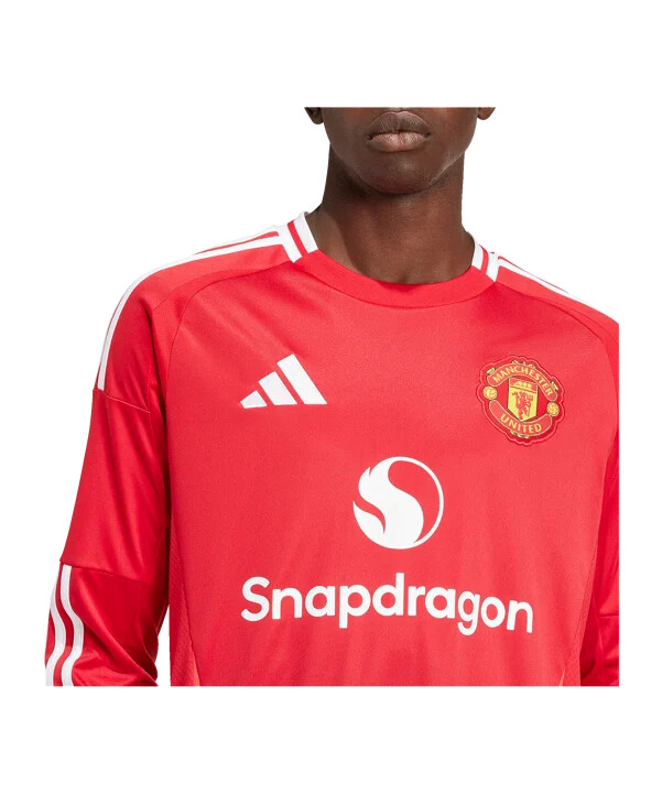 adidas manchester united langærmet hjemmebanetrøje 20242025 rød