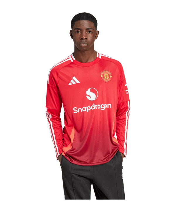 adidas manchester united langærmet hjemmebanetrøje 20242025 rød