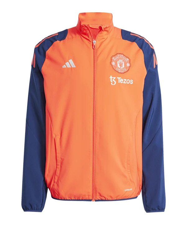 adidas manchester united prematch jakke 20242025 blå