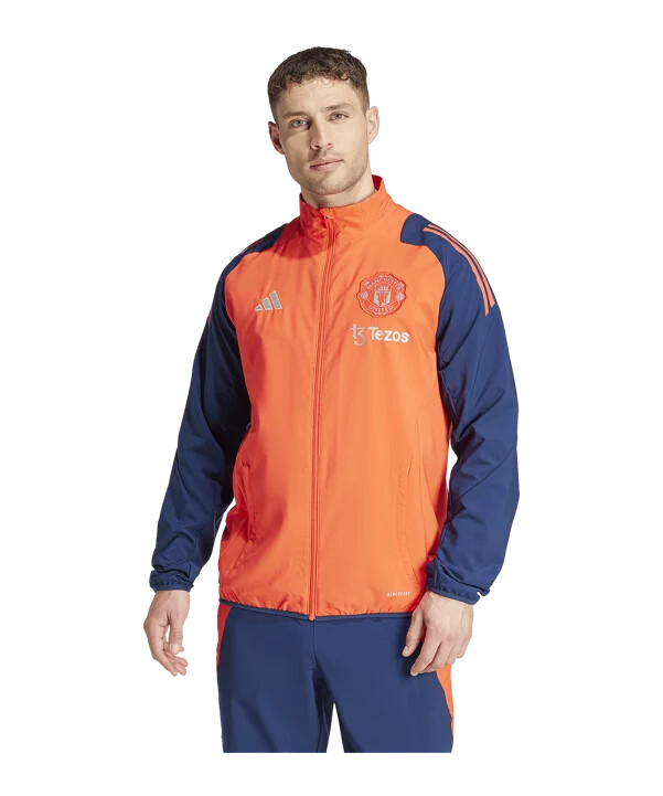 adidas manchester united prematch jakke 20242025 blå