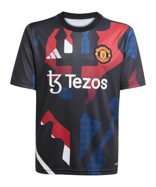 adidas manchester united prematch-trøje 202425 børn sort