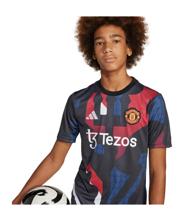 adidas manchester united prematch-trøje 202425 børn sort