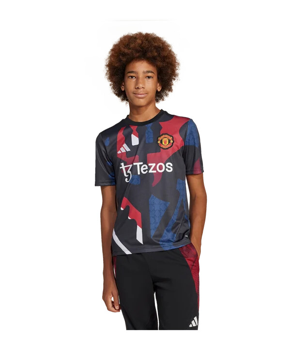 adidas manchester united prematch-trøje 202425 børn sort