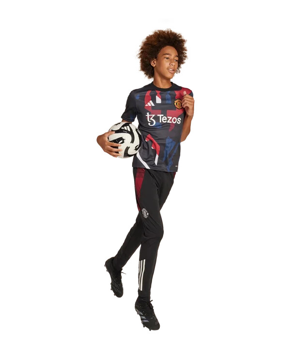 adidas manchester united prematch-trøje 202425 børn sort