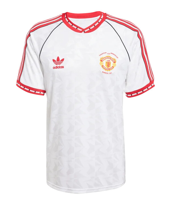 adidas manchester united 1991 udebanetrøje hvid