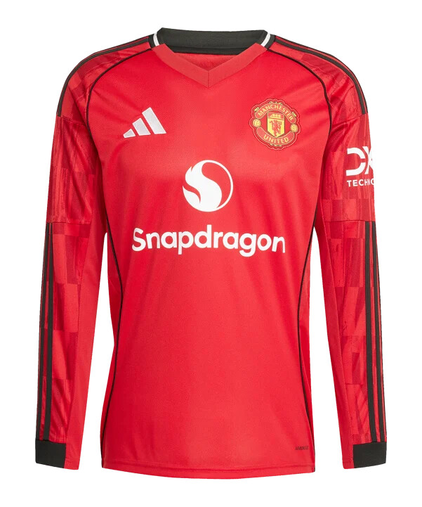 adidas manchester united langærmet hjemmebanetrøje 202526 rød