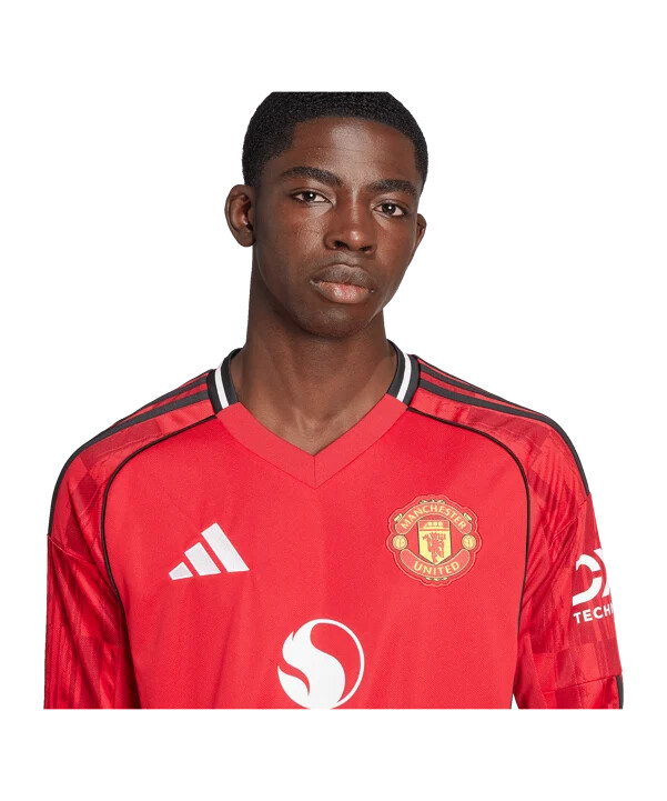 adidas manchester united langærmet hjemmebanetrøje 202526 rød