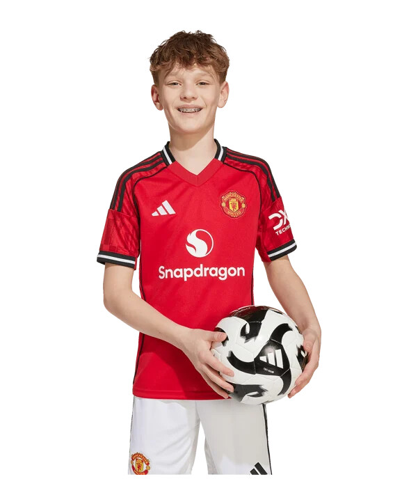 adidas manchester united hjemmebanetrøje 202526 børn rød