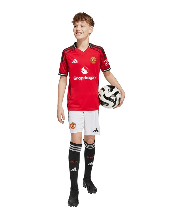 adidas manchester united hjemmebanetrøje 202526 børn rød