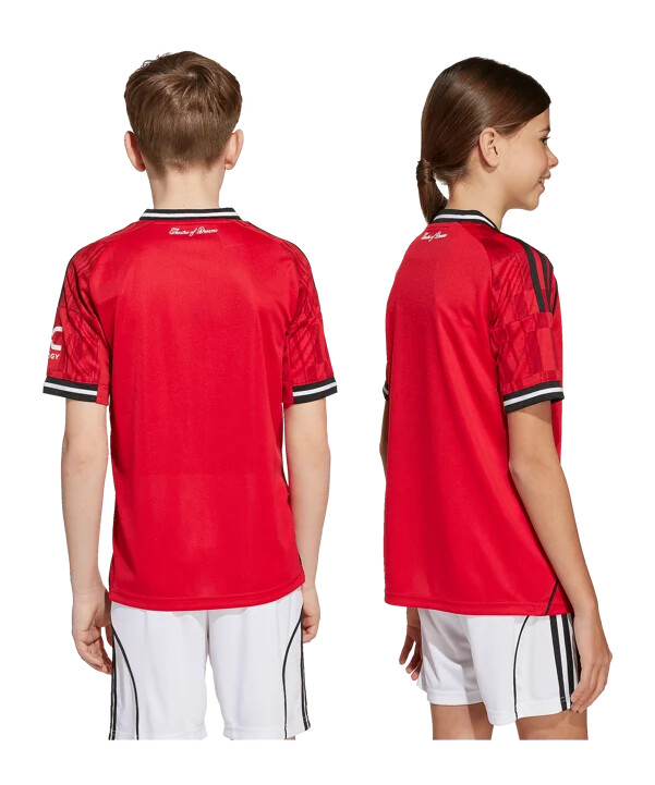 adidas manchester united hjemmebanetrøje 202526 børn rød